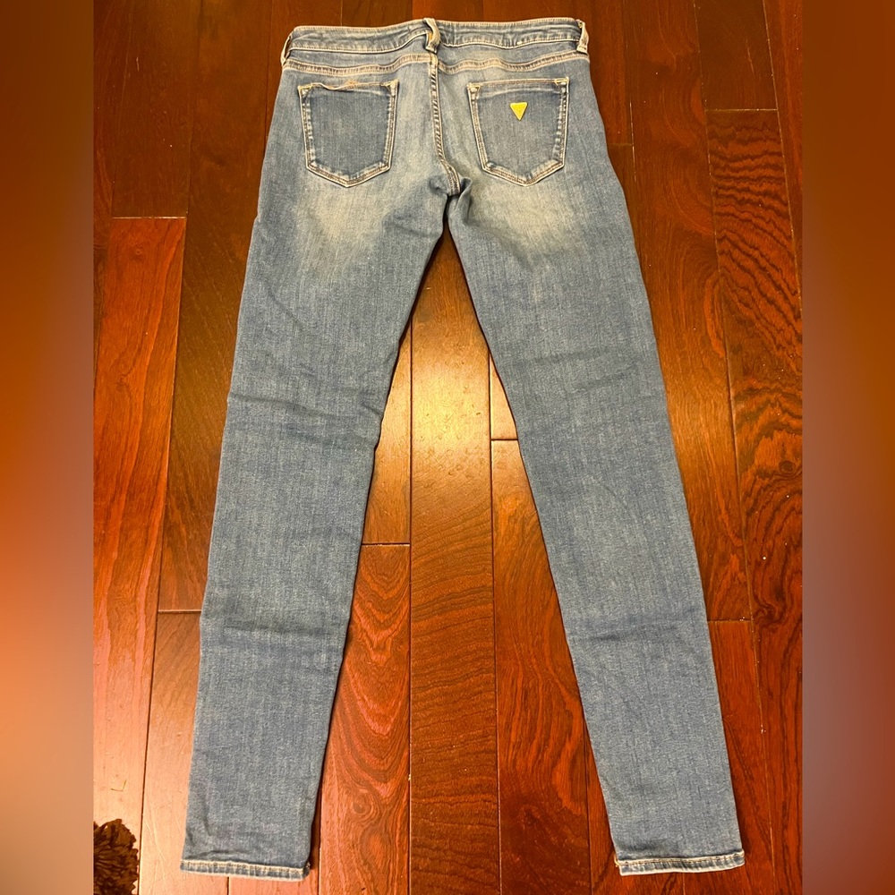 Guess Los Angeles Skinny Ultra Low Blue Jeans — Size 27
